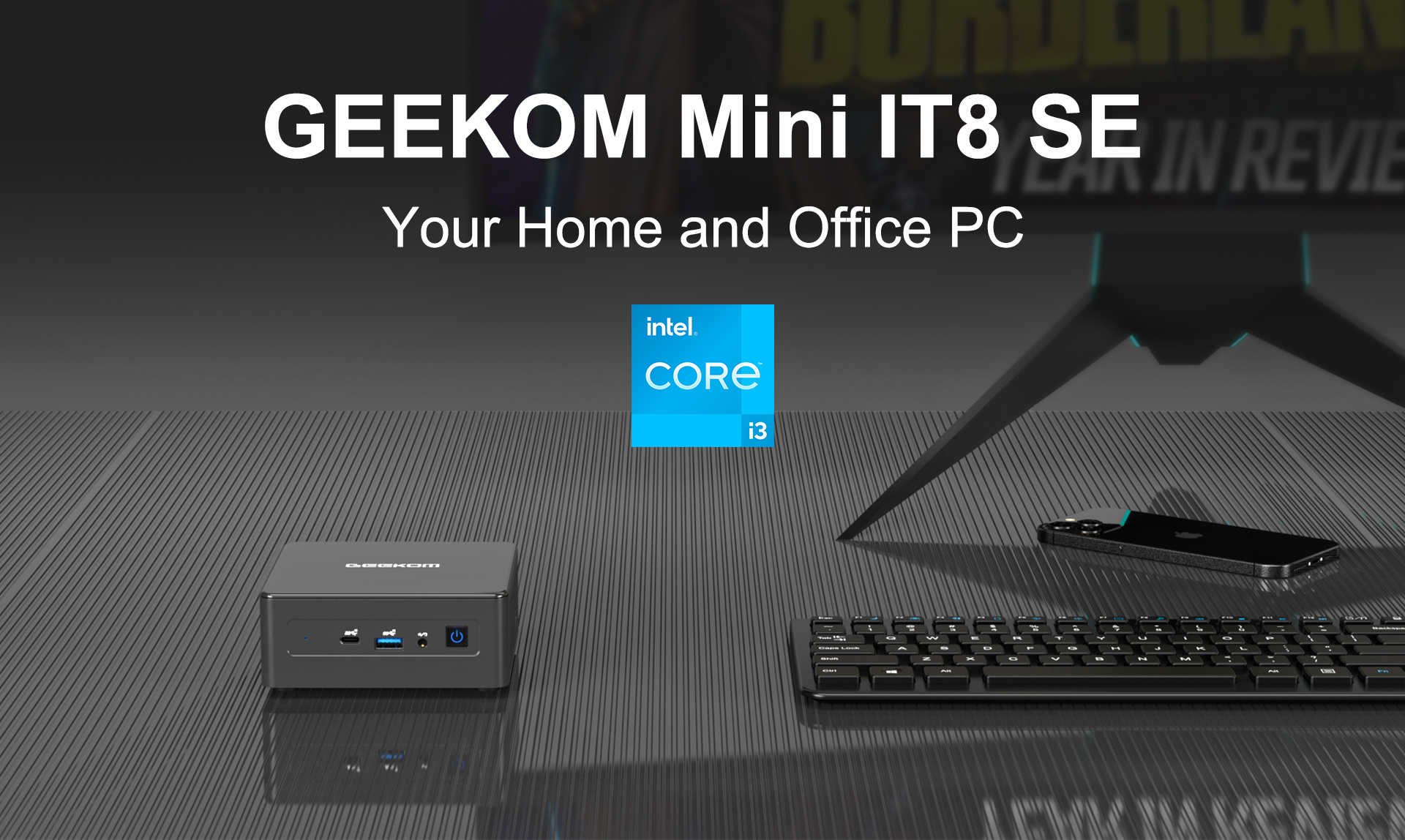 Geekom Mini IT8 SE Mini Pc Intel Core i3 8109U(2 Cores, 4 Threads