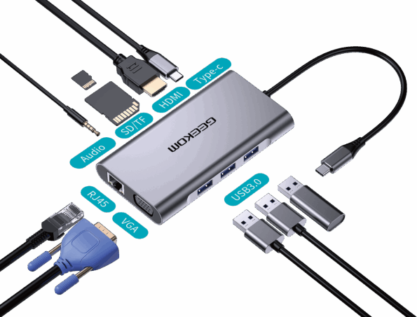 GEEKOM 10-in-1 USB C Hub - GEEKOM