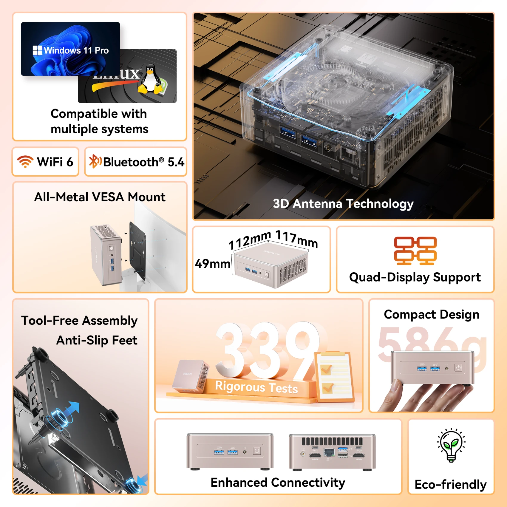 GEEKOM A5 Mini PC R7 7730 Features Colleaction