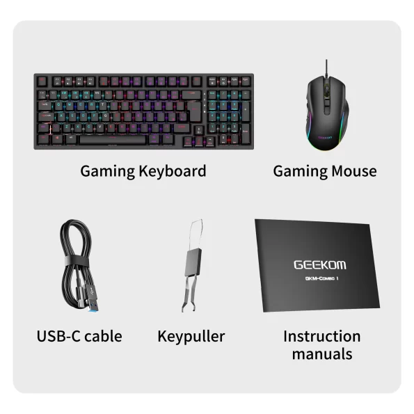 GEEKOM Mechanical Keyboard and Mouse Set - What's included