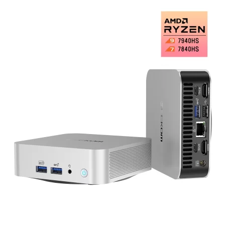  GEEKOM Mini PC AS6, AMD Ryzen 7 7735H, AMD Radeon 680M  Graphics, 32GB DDR5+1TB PCIe Gen 4 SSD Mini Computers Windows 11 Pro  Desktop Computer Support Wi-Fi 6E/Bluetooth 5.2/USB 4.0/2.5Gbps LAN/8K 