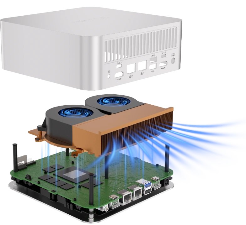exploded view of GEEKOM A9 MEGE Mini PC