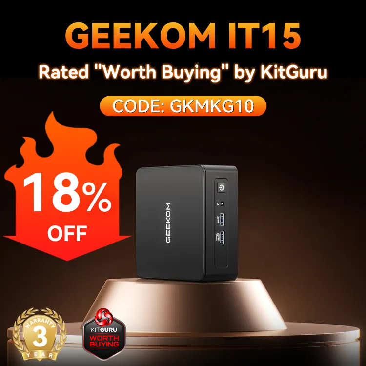 ⚡FLASH SALE⚡GEEKOM IT15 AI Mini PC
