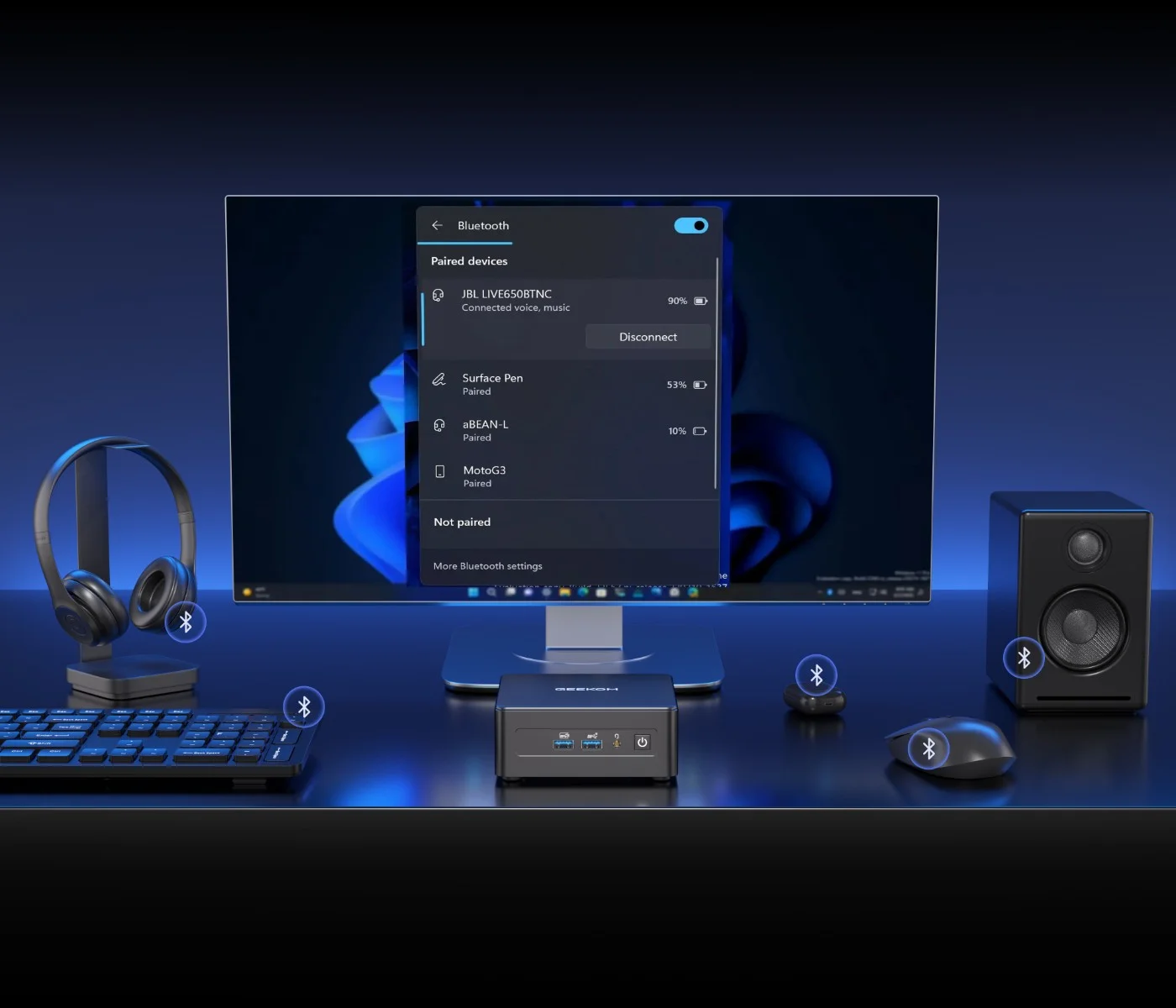 GEEKOM mini PC with Bluetooth