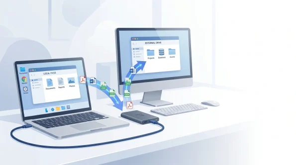 data transfer using external SSD between business PCs