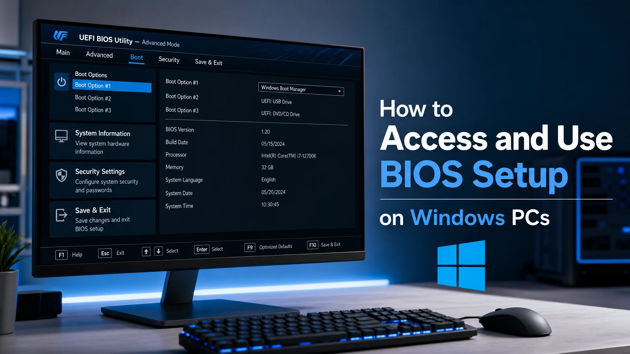 how to enter and use BIOS Setup on Windows PC