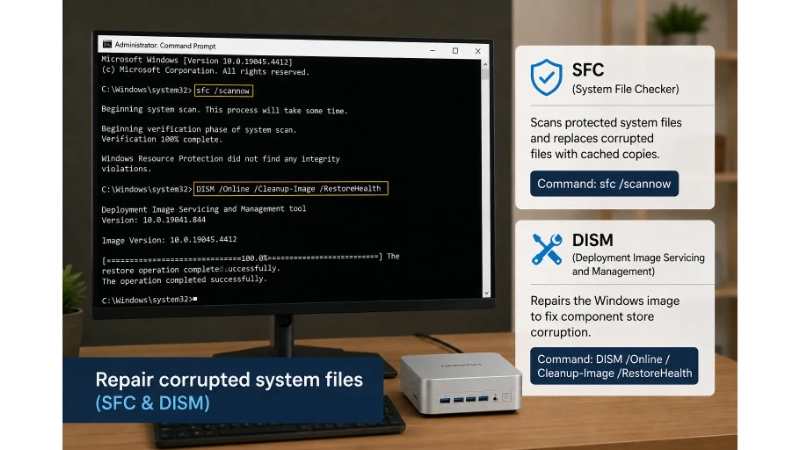 Repair corrupted system files (SFC & DISM)