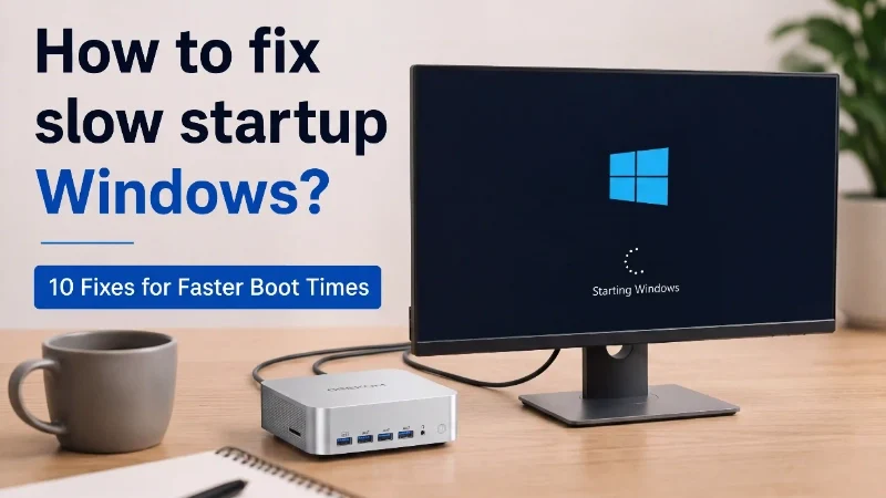 Windows computer with slow startup and loading screen